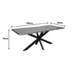 Τραπέζι Lenoua pakoworld μασίφ ξύλο ακακίας πάχους 3.7-4εκ σε καρυδί απόχρωση με μαύρα μεταλλικά πόδια 180x90x76εκ - Image 5