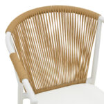 Πολυθρόνα στοιβαζόμενη Convince pakoworld αλουμίνιο λευκό σκελετό-textilene-pe rattan σε φυσική απόχρωση 56x63x82εκ - Image 9