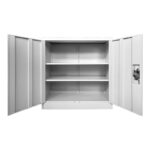 Ντουλάπι Armon pakoworld μέταλλο σε απόχρωση ανοιχτό γκρι 90x45x90εκ - Image 2