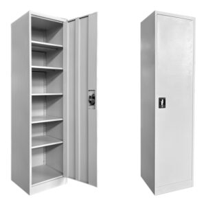 Ντουλάπα-στήλη Koya pakoworld μέταλλο σε απόχρωση ανοιχτό γκρι 50x45x180εκ