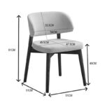 Καρέκλα Siena pakoworld rubberwood σε καρυδί-εκρού απόχρωση 48x50x81εκ - Image 5