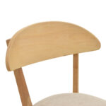 Καρέκλα Canon pakoworld rubberwood σε φυσική απόχρωση με γκρι μπεζ ύφασμα 43x43x79.5εκ - Image 7