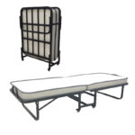 Ράντζο-κρεβάτι με στρώμα 10εκ Kamu pakoworld μαύρο 75x190εκ