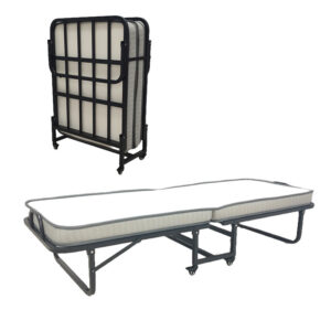 Ράντζο-κρεβάτι με στρώμα 10εκ Kamu pakoworld μαύρο 75x190εκ