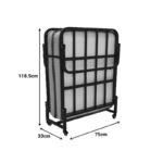 Ράντζο-κρεβάτι με στρώμα 10εκ Kamu pakoworld μαύρο 75x190εκ - Image 7