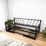 Κρεβάτι-Καναπές Remmie pakoworld μέταλλο μαύρο 90x190εκ - Image 2