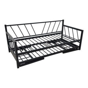 Κρεβάτι-Καναπές Remmie pakoworld μέταλλο μαύρο 90x190εκ