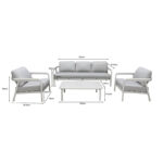 Σαλόνι εξωτερικού χώρου Marlena pakoworld μπεζ αλουμίνιο με ύφασμα σε απόχρωση ανοιχτό γκρι - Image 2