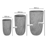 Κασπώ Anteria pakoworld σετ 3τεμ κεραμικό σε γκρι απόχρωση - Image 2