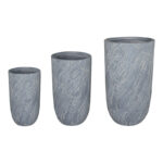 Κασπώ Anteria pakoworld σετ 3τεμ κεραμικό σε γκρι απόχρωση