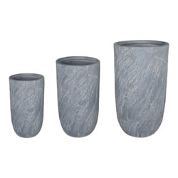 Κασπώ Anteria pakoworld σετ 3τεμ κεραμικό σε γκρι απόχρωση