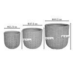 Κασπώ Kallena pakoworld σετ 3τεμ κεραμικό σε γκρι-μπεζ απόχρωση - Image 2