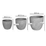 Κασπώ Anthea pakoworld σετ 3τεμ κεραμικό σε αντικέ γκρι απόχρωση - Image 2