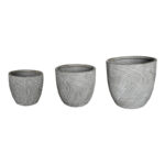 Κασπώ Anthea pakoworld σετ 3τεμ κεραμικό σε αντικέ γκρι απόχρωση