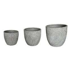 Κασπώ Anthea pakoworld σετ 3τεμ κεραμικό σε αντικέ γκρι απόχρωση