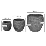 Κασπώ Dortu pakoworld σετ 3τεμ κεραμικό σε αντικέ γκρι απόχρωση - Image 2