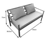 Σαλόνι Gardenly pakoworld σετ 4τμχ αλουμίνιο σε ανθρακί απόχρωση με ανθρακί μαξιλάρια - Image 3