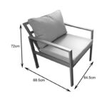 Σαλόνι Gardenly pakoworld σετ 4τμχ αλουμίνιο σε ανθρακί απόχρωση με ανθρακί μαξιλάρια - Image 4