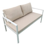 Σαλόνι Gardenly pakoworld σετ 4τμχ αλουμίνιο σε λευκή απόχρωση με μπεζ μαξιλάρια - Image 3