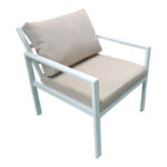 Σαλόνι Gardenly pakoworld σετ 4τμχ αλουμίνιο σε λευκή απόχρωση με μπεζ μαξιλάρια - Image 4