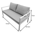 Σαλόνι Gardenly pakoworld σετ 4τμχ αλουμίνιο σε λευκή απόχρωση με μπεζ μαξιλάρια - Image 6