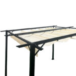 Κιόσκι κήπου Spectra pakoworld μαύρος μεταλλικός σκελετός - με συρόμενο κάλυμμα σε μπεζ απόχρωση 3x3m - Image 6