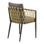 Πολυθρόνα Peluxe pakoworld αλουμίνιο ανθρακί-pe σχοινί φυσικό-μαξιλάρια γκρι 57x60x78εκ - Image 3