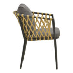 Πολυθρόνα Peluxe pakoworld αλουμίνιο ανθρακί-pe σχοινί φυσικό-μαξιλάρια γκρι 57x60x78εκ - Image 4