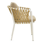 Πολυθρόνα Peluxe pakoworld αλουμίνιο λευκό-pe σχοινί φυσικό-μαξιλάρια μπεζ 57x60x78εκ - Image 4