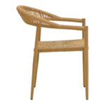 Πολυθρόνα Rayana pakoworld στοιβαζόμενη αλουμίνιο - pe rattan σε φυσική απόχρωση 56x61,5x77,5εκ - Image 4