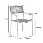 Πολυθρόνα Castal pakoworld στοιβαζόμενη μέταλλο σε μαύρο -pe σχοινί σε φυσική απόχρωση 53x59x84εκ - Image 2