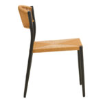 Καρέκλα Cura pakoworld στοιβαζόμενη αλουμίνιο σε μαύρη -pe rattan σε φυσική απόχρωση 53x59x78εκ - Image 4