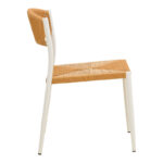 Καρέκλα Cura pakoworld στοιβαζόμενη αλουμίνιο σε λευκή -pe rattan σε φυσική απόχρωση 53x59x78εκ - Image 4