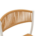 Καρέκλα Cura pakoworld στοιβαζόμενη αλουμίνιο σε λευκή -pe rattan σε φυσική απόχρωση 53x59x78εκ - Image 7