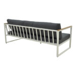 Καναπές τριθέσιος Aurelio pakoworld μεταλλικός σε λευκή -μαξιλάρια σε ανθρακί απόχρωση 192x74x63εκ - Image 4