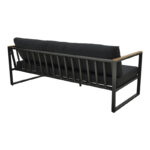 Καναπές τριθέσιος Aurelio pakoworld μαύρο μέταλλο με μαύρα μαξιλάρια 192x74x63εκ - Image 3