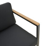 Καναπές τριθέσιος Aurelio pakoworld μαύρο μέταλλο με μαύρα μαξιλάρια 192x74x63εκ - Image 5