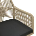 Πολυθρόνα Andros pakoworld αλουμίνιο σε μαύρη- pe σχοινί μπεζ 57x61x84,5εκ - Image 8