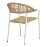 Πολυθρόνα Ammos pakoworld στοιβαζόμενη αλουμίνιο σε λευκή- pe σχοινί σε φυσική απόχρωση 57x61x82εκ - Image 3