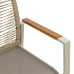 Πολυθρόνα Aegean pakoworld στοιβαζόμενη -teak- αλουμίνιο και μόκα textline με pe σχοινί μπεζ 56,5x58x91εκ - Image 7