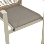 Πολυθρόνα Aegean pakoworld στοιβαζόμενη -teak- αλουμίνιο και μόκα textline με pe σχοινί μπεζ 56,5x58x91εκ - Image 8