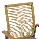 Πολυθρόνα Aegean pakoworld στοιβαζόμενη teak-pe σχοινί σε φυσική - αλουμίνιο κ textline σε ανθρακί απόχρωση 56.5x58x91εκ - Image 7