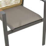 Πολυθρόνα Aegean pakoworld στοιβαζόμενη teak-pe σχοινί σε φυσική - αλουμίνιο κ textline σε ανθρακί απόχρωση 56.5x58x91εκ - Image 9