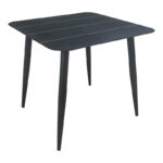 Τραπέζι Vista pakoworld αλουμίνιο σε μαύρη απόχρωση 80x80x72εκ