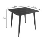 Τραπέζι Vista pakoworld αλουμίνιο σε μαύρη απόχρωση 80x80x72εκ - Image 3