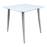 Τραπέζι Vista pakoworld αλουμίνιο σε λευκή απόχρωση 80x80x72εκ
