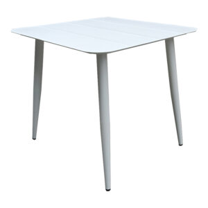 Τραπέζι Vista pakoworld αλουμίνιο σε λευκή απόχρωση 80x80x72εκ