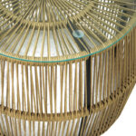 Τραπέζι Adela pakoworld pe wicker-γυαλί σε φυσική απόχρωση Φ47x38εκ - Image 5