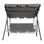 Κούνια κήπου Globo pakoworld μέταλλο μαύρο-ύφασμα σε ανθρακί απόχρωση 170x110x153εκ - Image 2
