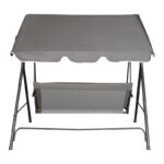 Κούνια κήπου Globo pakoworld μέταλλο μαύρο-ύφασμα σε ανθρακί απόχρωση 170x110x153εκ - Image 4